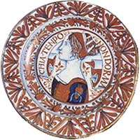 Early Maiolica dish  from Castel Durante
