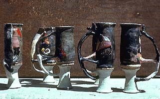 “Bridge Road Sextet”, 1963, each cup at 7" x 3"