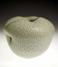 Soda-glazed vessel by Gail Nichols - 'Dimpled Jar' 2002, H25 cm